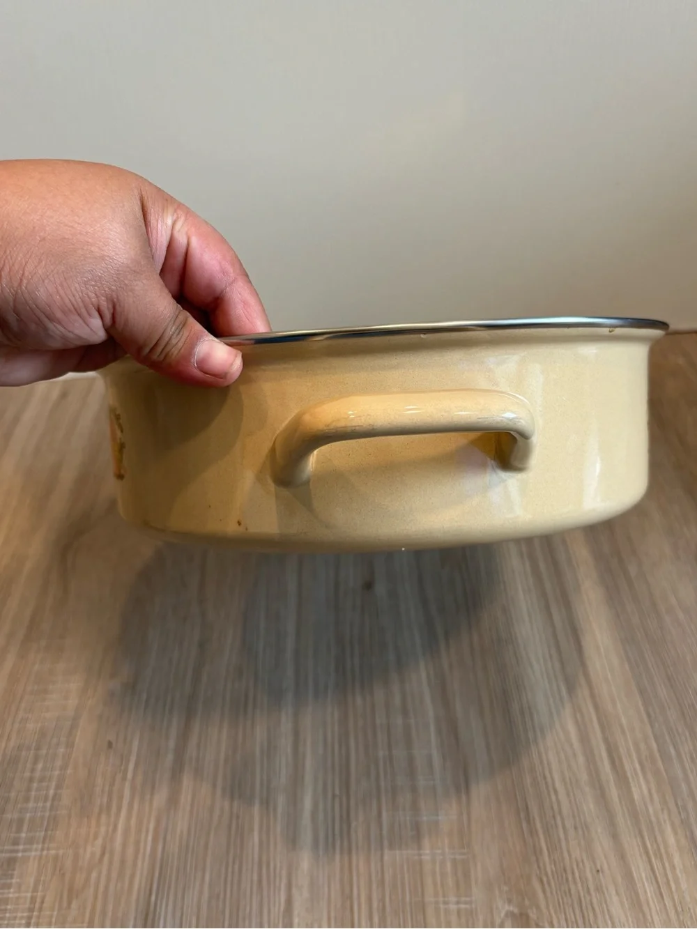 VTG Sears Merry Mushroom 10” 1 Qt Enamel Sauce Fry Pan W/ Lid MCM 70s Granny